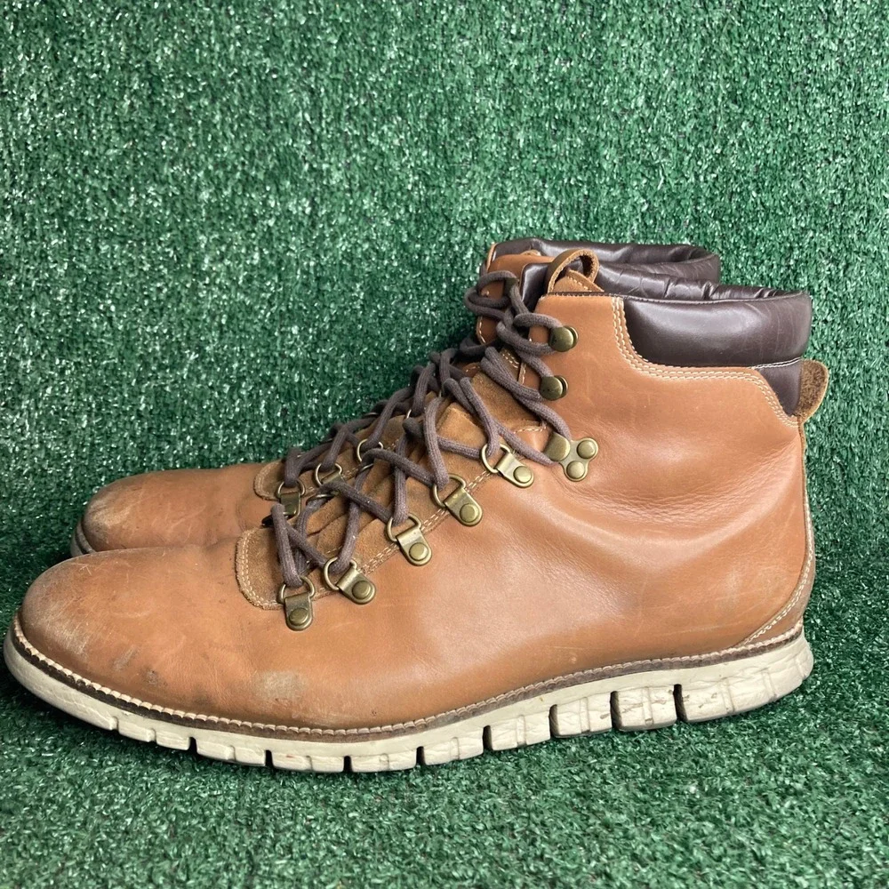 Cole Haan Zerogrand Hiker Waterproof Leather Gorpcore Boots British Tan Mens 13M